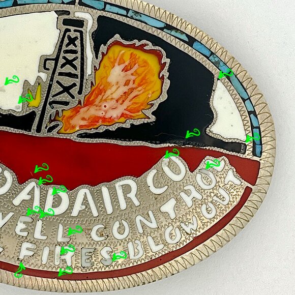 VTG Red Adair Co. Belt Buckle Oil Well Control Firefighter Western Red White - Picture 8 of 14